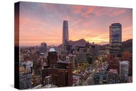 Skyline of Santiago with the Gran Torre, Santiago, Chile, South America-Yadid Levy-Stretched Canvas