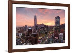 Skyline of Santiago with the Gran Torre, Santiago, Chile, South America-Yadid Levy-Framed Photographic Print