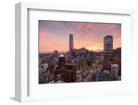 Skyline of Santiago with the Gran Torre, Santiago, Chile, South America-Yadid Levy-Framed Photographic Print