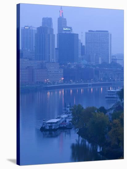 Skyline of St. Paul, Minnesota, USA-Walter Bibikow-Stretched Canvas