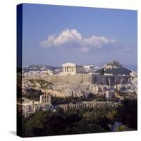 Skyline of the Acropolis with Lykabettos Hill in the Background, Athens, Greece-Roy Rainford-Stretched Canvas