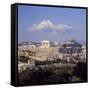 Skyline of the Acropolis with Lykabettos Hill in the Background, Athens, Greece-Roy Rainford-Framed Stretched Canvas