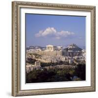 Skyline of the Acropolis with Lykabettos Hill in the Background, Athens, Greece-Roy Rainford-Framed Photographic Print