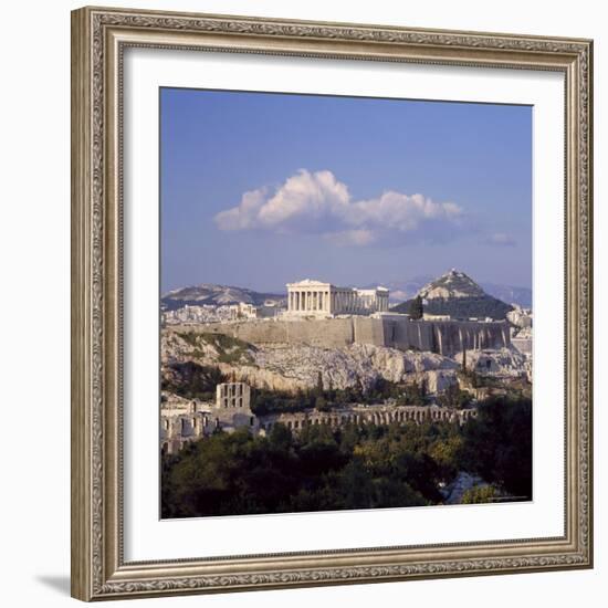 Skyline of the Acropolis with Lykabettos Hill in the Background, Athens, Greece-Roy Rainford-Framed Photographic Print