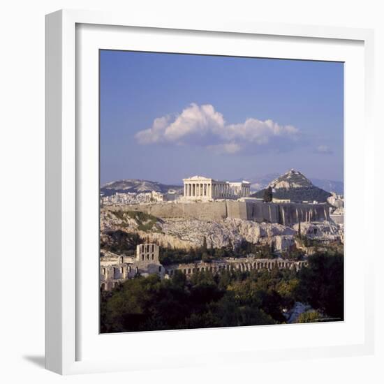 Skyline of the Acropolis with Lykabettos Hill in the Background, Athens, Greece-Roy Rainford-Framed Photographic Print