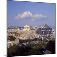 Skyline of the Acropolis with Lykabettos Hill in the Background, Athens, Greece-Roy Rainford-Mounted Photographic Print