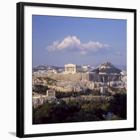 Skyline of the Acropolis with Lykabettos Hill in the Background, Athens, Greece-Roy Rainford-Framed Photographic Print