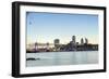 Skyline of the City of London and Tower Bridge at Twilight Shot from Bermondsey, London, England-Alex Robinson-Framed Photographic Print