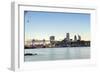 Skyline of the City of London and Tower Bridge at Twilight Shot from Bermondsey, London, England-Alex Robinson-Framed Photographic Print