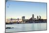 Skyline of the City of London and Tower Bridge at Twilight Shot from Bermondsey, London, England-Alex Robinson-Mounted Photographic Print