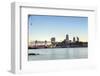 Skyline of the City of London and Tower Bridge at Twilight Shot from Bermondsey, London, England-Alex Robinson-Framed Photographic Print