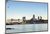 Skyline of the City of London and Tower Bridge at Twilight Shot from Bermondsey, London, England-Alex Robinson-Mounted Photographic Print