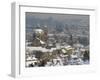 Skyline of the City of Prague in the Winter, with Snow on the Roofs, Czech Republic, Europe-Taylor Liba-Framed Photographic Print