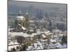 Skyline of the City of Prague in the Winter, with Snow on the Roofs, Czech Republic, Europe-Taylor Liba-Mounted Photographic Print