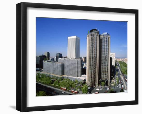 Skyline of the Financial District Including the Europa and Picasso Buildings, in Madrid, Spain-Nigel Francis-Framed Photographic Print