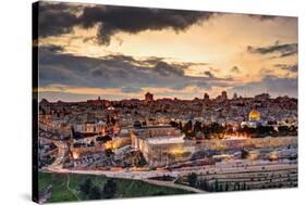 Skyline of the Old City and Temple Mount in Jerusalem, Israel.-SeanPavonePhoto-Stretched Canvas