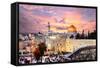 Skyline of the Old City at He Western Wall and Temple Mount in Jerusalem, Israel.-SeanPavonePhoto-Framed Stretched Canvas