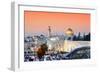 Skyline of the Old City at He Western Wall and Temple Mount in Jerusalem, Israel.-ESB Professional-Framed Photographic Print