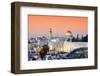 Skyline of the Old City at He Western Wall and Temple Mount in Jerusalem, Israel.-ESB Professional-Framed Photographic Print