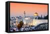 Skyline of the Old City at He Western Wall and Temple Mount in Jerusalem, Israel.-ESB Professional-Framed Stretched Canvas