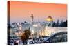 Skyline of the Old City at He Western Wall and Temple Mount in Jerusalem, Israel.-ESB Professional-Stretched Canvas