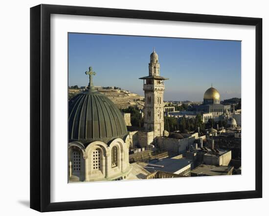 Skyline of the Old City, Uesco World Heritage Site, Jerusalem, Israel, Middle East-Simanor Eitan-Framed Premium Photographic Print