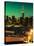 Skyline of the Skyscrapers of Manhattan by Green Night from Brooklyn-Philippe Hugonnard-Stretched Canvas