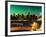 Skyline of the Skyscrapers of Manhattan by Green Night from Brooklyn-Philippe Hugonnard-Framed Photographic Print