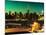 Skyline of the Skyscrapers of Manhattan by Green Night from Brooklyn-Philippe Hugonnard-Mounted Photographic Print