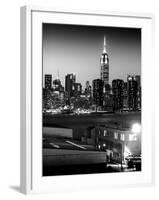 Skyline of the Skyscrapers of Manhattan by Night from Brooklyn-Philippe Hugonnard-Framed Photographic Print