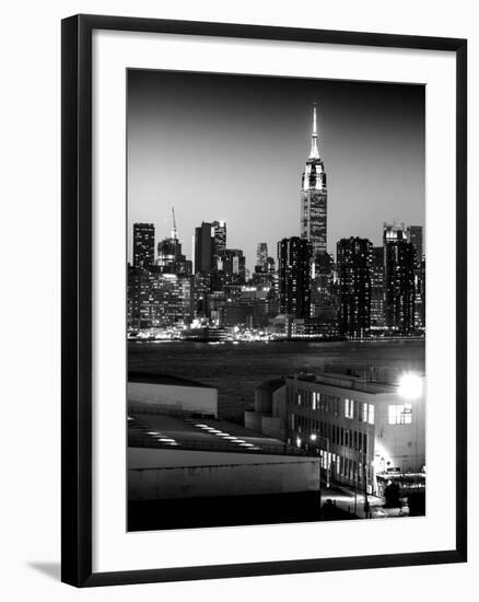 Skyline of the Skyscrapers of Manhattan by Night from Brooklyn-Philippe Hugonnard-Framed Photographic Print