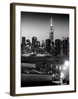 Skyline of the Skyscrapers of Manhattan by Night from Brooklyn-Philippe Hugonnard-Framed Photographic Print