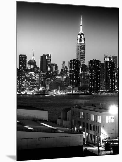 Skyline of the Skyscrapers of Manhattan by Night from Brooklyn-Philippe Hugonnard-Mounted Photographic Print