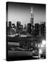 Skyline of the Skyscrapers of Manhattan by Night from Brooklyn-Philippe Hugonnard-Stretched Canvas