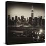 Skyline of the Skyscrapers of Manhattan by Night from Brooklyn-Philippe Hugonnard-Stretched Canvas