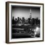 Skyline of the Skyscrapers of Manhattan by Night from Brooklyn-Philippe Hugonnard-Framed Photographic Print