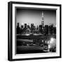 Skyline of the Skyscrapers of Manhattan by Night from Brooklyn-Philippe Hugonnard-Framed Photographic Print