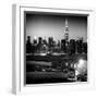 Skyline of the Skyscrapers of Manhattan by Night from Brooklyn-Philippe Hugonnard-Framed Photographic Print