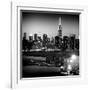 Skyline of the Skyscrapers of Manhattan by Night from Brooklyn-Philippe Hugonnard-Framed Photographic Print