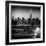 Skyline of the Skyscrapers of Manhattan by Night from Brooklyn-Philippe Hugonnard-Framed Photographic Print