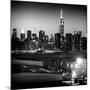 Skyline of the Skyscrapers of Manhattan by Night from Brooklyn-Philippe Hugonnard-Mounted Photographic Print