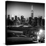 Skyline of the Skyscrapers of Manhattan by Night from Brooklyn-Philippe Hugonnard-Stretched Canvas