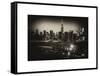 Skyline of the Skyscrapers of Manhattan by Night from Brooklyn-Philippe Hugonnard-Framed Stretched Canvas