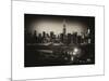 Skyline of the Skyscrapers of Manhattan by Night from Brooklyn-Philippe Hugonnard-Mounted Art Print