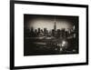 Skyline of the Skyscrapers of Manhattan by Night from Brooklyn-Philippe Hugonnard-Framed Art Print