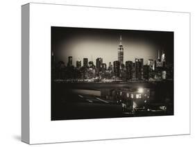 Skyline of the Skyscrapers of Manhattan by Night from Brooklyn-Philippe Hugonnard-Stretched Canvas