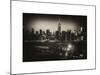 Skyline of the Skyscrapers of Manhattan by Night from Brooklyn-Philippe Hugonnard-Mounted Art Print
