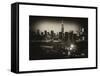 Skyline of the Skyscrapers of Manhattan by Night from Brooklyn-Philippe Hugonnard-Framed Stretched Canvas