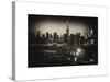 Skyline of the Skyscrapers of Manhattan by Night from Brooklyn-Philippe Hugonnard-Stretched Canvas