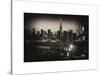 Skyline of the Skyscrapers of Manhattan by Night from Brooklyn-Philippe Hugonnard-Stretched Canvas